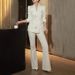 Women's Clothing Elegant Beaded Two-Piece Suit – V-Neck Jacket & High-Waisted Trousers Set"_ecoleips.com