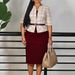 Women's Clothing Elegant Wrap Hemline Dress With Belt | Fall Women's Office Dress | Stretch Polyester Bodycon Midi Dress_ecoleips.com