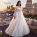 New Trailing Wedding Dress V Neck Long Sleeved Wedding Dress Puffy Skirt High End Light Luxury Wedding Dress_ecoleips.com