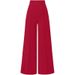 Retro High-Waisted Wide Leg Pants - Flowy Polyester Pants With Pockets For Casual & Office Wear (Black/Grey/Taupe/Green/Pink/Blue, S-XXL)_ecoleips.com