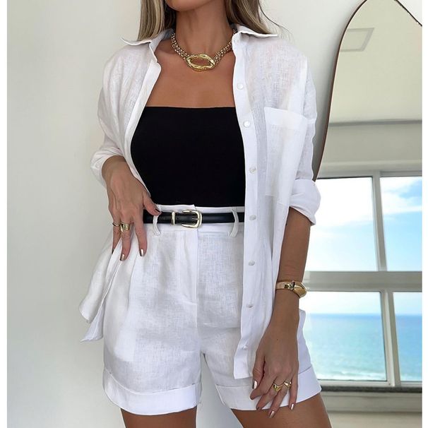 Aria Basics Aria Basics European American Cross-border Ready-to-ship Clothing 2025 New Style Solid Color Fashion Casual Long-sleeve Shirt With_ecoleips.com