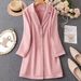 2026 Spring Fashionable Loose-Fitting Large-Sized Solid Color Long-Knee Coat Wholesale_ecoleips.com