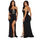 Women’s Clothing High Slit Long Skirt Diamond Bow Women's Party Tube Top Dress_ecoleips.com