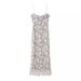 Elegant Lace Mesh Slip Maxi Dress - Sheer Layered Design, High-Low Hem, Polyester Stretch (S/M/L, White)_ecoleips.com